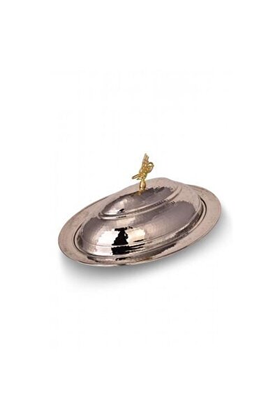TURNA BAKIR Crane Copper Center Special Lid Kayak Presentation Plate 40 Cm Ha...