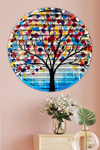 UNT Πολύχρωμος πίνακας διακόσμησης τοίχου με δέντρο της ζωής