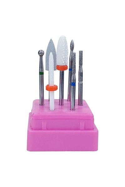 Nail Master 2.4mm Milling Ceramic Diamond Bit Set - 7 Pieces Electric Nail File