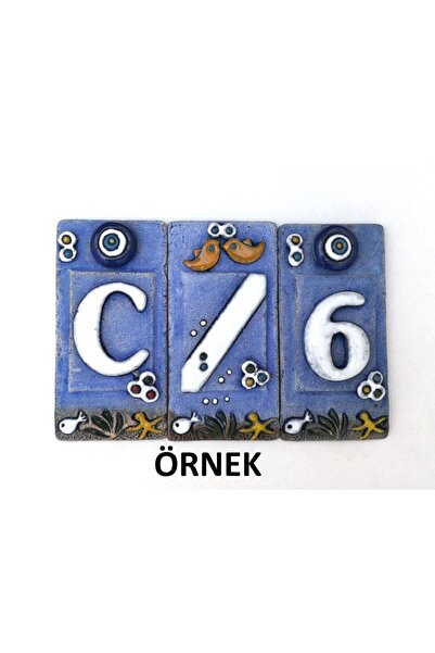 HOUSE2HOME El Yapımı Seramik Kapı Numarası / Taksim İşareti