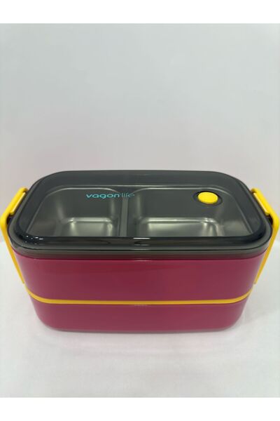 Vagonlife VGN-BL50002-2 صندوق غداء فولاذي وردي سعة 1400 مل