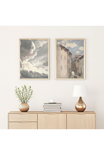 huhuli Ahşap Çerçeveli  2’li Modern Tablo huhu276