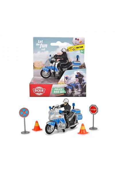 Dickie Toys دراجة نارية الشرطة وملحقاتها 203341029 GKO