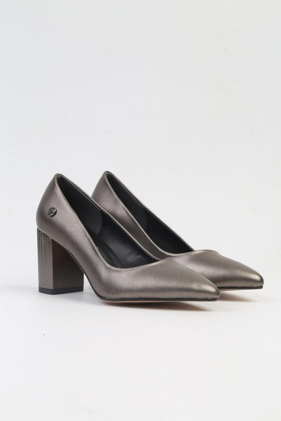 Pierre Cardin ® |   PC-52574 - 3478 حذاء بكعب نسائي جلد بلاتيني