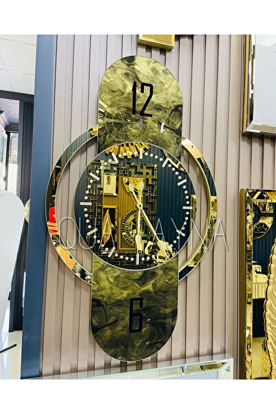 QUAL 55*100 cm Gold Kupa Model Duvar Saati