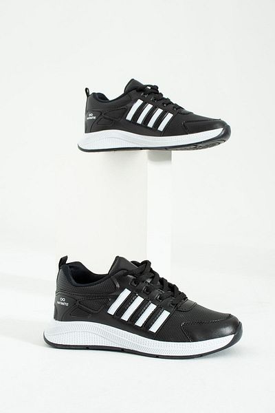 İnan Ayakkabı Unisex Black Casual Sneakers (3 Cm Sole)