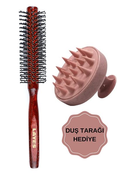 Layes 007 Professional Comb Hair Blow Dry Brush - Pink Shower Comb