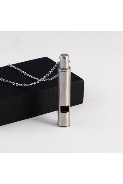 Gümüş Pazarım Steel Whistle Necklace