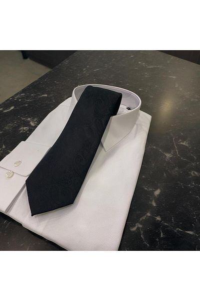 Sarar Shawl Pattern Black Tie
