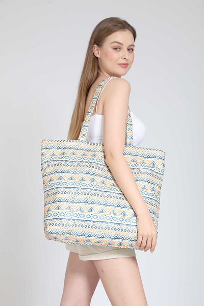 Street Bag Geantă de plajă - Albastru - Model etnic
