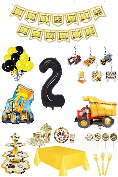 DÜVENCİ TİCARET Ready Birthday Set - Construction Themed