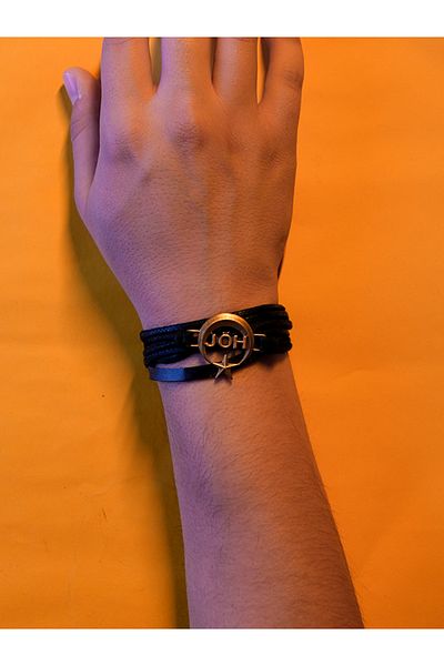 EZG Business Moon Star Model Design - Leather String Turkish Flag Bracelet