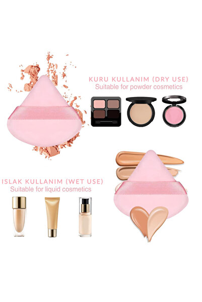 organiflex 3'lü Tutmalı Kadife Premium Makyaj Süngeri (YIKANABİLİR) Pudra Fondöten Bb Krem Uygulama