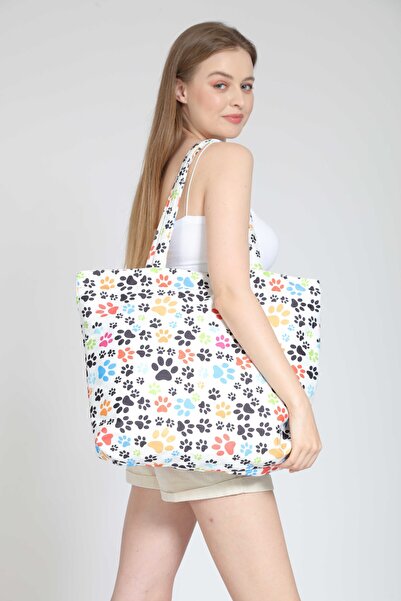 Street Bag Γυναικεία τσάντα παραλίας με μοτίβο μεγάλου μεγέθους - Animal Lover