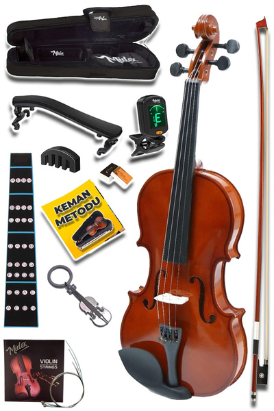 Midex Cvl-744-pak Profesyonel 4/4 Full Keman Seti (YASTIK TUNER TEL SUSTURUCU REÇİNE ÇANTA YAY)
