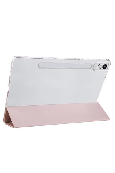 UnDePlus Lenovo Tab P12 12.7inç Tb370fu Kalem Bölmeli Kılıf Pu Deri Smart Standlı Case