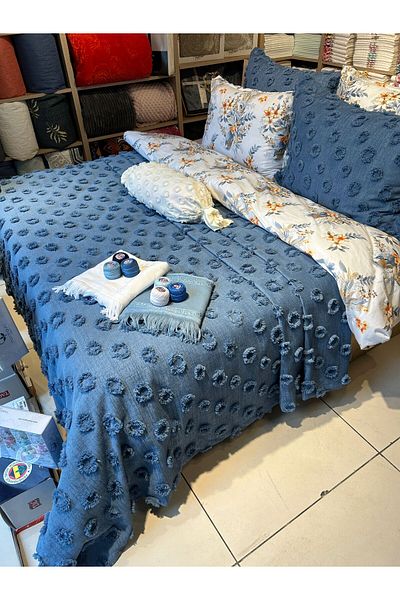 Zeren Home غطاء لحاف مزدوج، ملاءة مطاطية، غطاء وسادة، طقم بيكيه 7 قطع