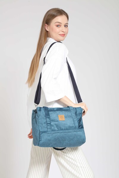 Street Bag Етнічна богемська сумка пастельно-блакитного кольору через плече - Жіноча