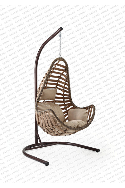 Çavdar Group Kule Rattan Tek Kişilik Salıncak Bahçe Balkon Teras Salıncağı