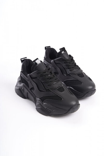 Rainon Store RDSTokyo Black Leather Laced Orthopedic Sole Women's Sports Shoes