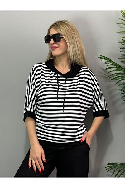 MODAMLABUTİK Shea Striped Hooded Set