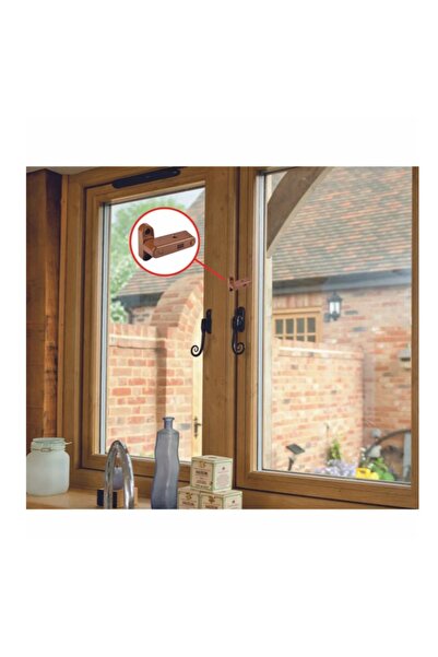 avoider 110 dB Arm Window Safety Lock - Gold Oak Color