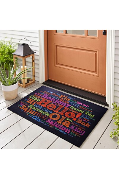 FERRAGNI HOME Porcellana Firenze İthal Kapı Önü Paspası Dış ve İç Mekan Uyumlu Çok Renkli 45*65 Cm Kaydırmaz Taban