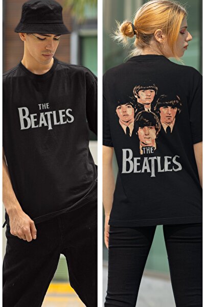 Fuddy Moda Μπλουζάκι με στάμπα The Beatles Back, Unisex T-shirt με θέμα Rock ...