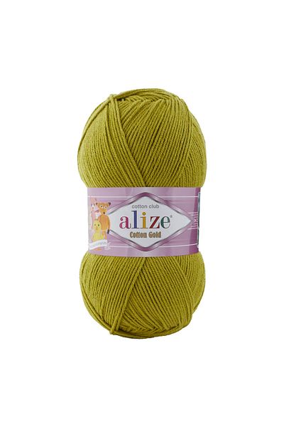 Alize 193 Model Cotton Gold Oil Green Hand Knitted - 100 Gr.