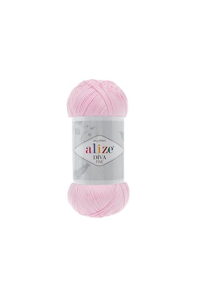 Alize Diva Fine 185 - Pastel Pink 100 Gr Knitting Yarn