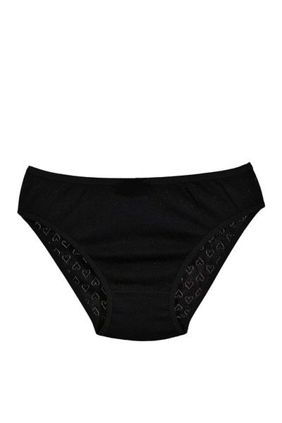 Belinay 0226 Women's 100% Cotton Slip Panties Black Standard Size