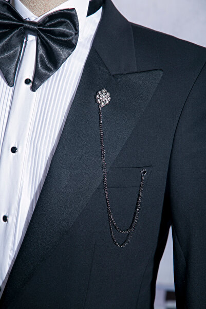 HayKa Konsept Taşlı Çiçek Metal Ceket Yaka Iğnesi Yaka Zinciri Rozet