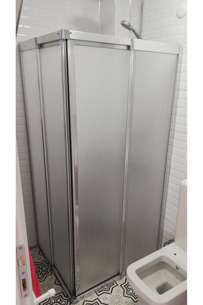 OBERS PARLAK KROM PLEKSİ 80x90cm KÖŞE ALÜMİNYUM MİKA DUŞAKABİN