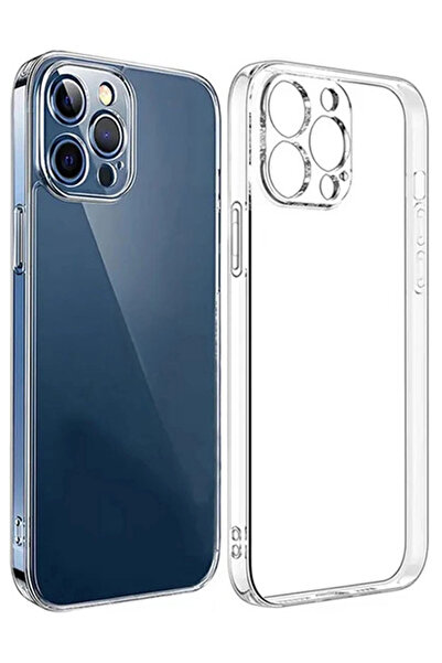 CEPSTOK iPhone 12 Pro Kılıf Şeffaf Kamera Korumalı Yumuşak Silikon