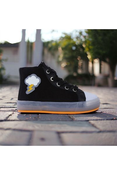 BUCKHEAD Unisex Kids Lighted Ankle Orthopedic Sole Sneaker - Lace-up Zippered