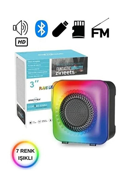 Genel Markalar RGB Led Işıklı Bluetooth Hoparlör 3'' Mini 7 Renk Işıklı