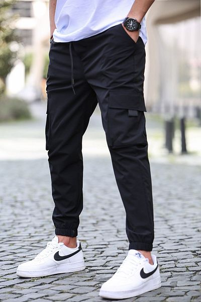 Madmext Jogginghose für Herren 5461 - Schwarze Cargotasche