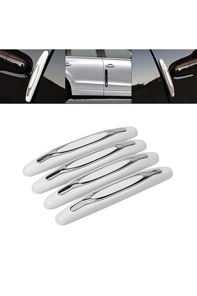 Ally Mobile Vehicle 4 Piece Door Anti Scratch Anti-Scratch Bumper Protection - White
