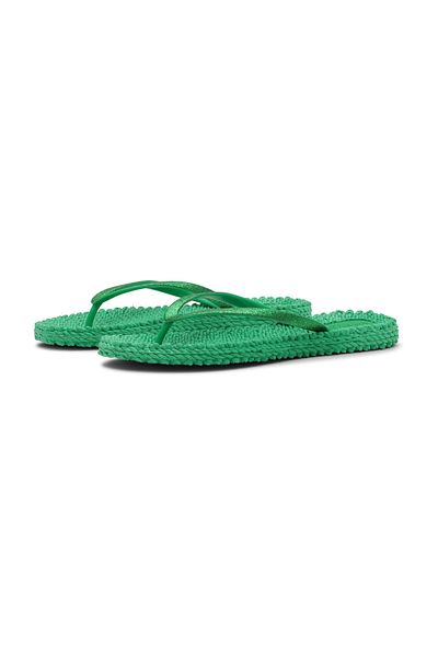 Ilse Jacobsen Fern Green Cheerful01 - Green Silvery Flip Flops
