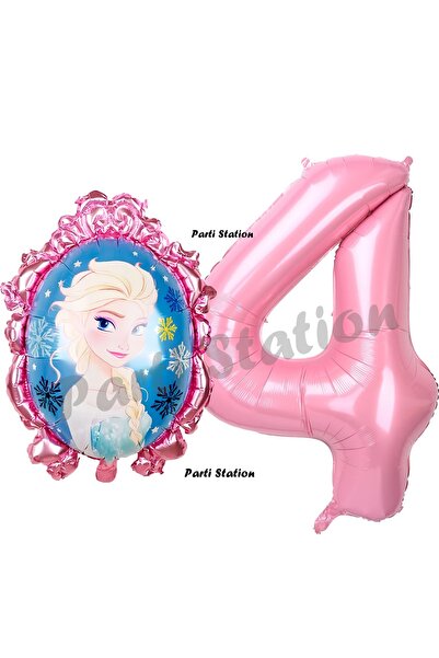 Parti Station Frozen Balon 4 Yaş Doğum Günü Set Karlar Ülkesi Konsept Balon v...