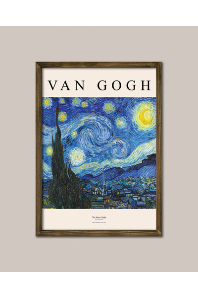 Vetro Design Pictură în cadru din lemn Van Gogh - Noaptea înstelată