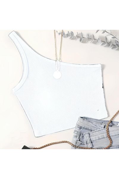 Purpleclo One Shoulder Crop