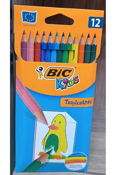 Bic مجموعة طلاء جاف تروبيكولورز بيك 12 قطعة - للأطفال