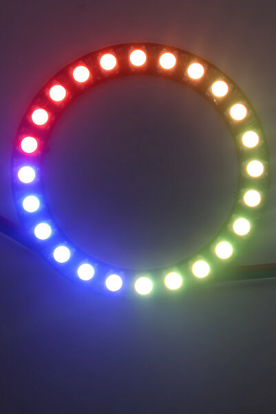 Hazar Led WS2812B Matrix Ekran RGB Led Ayrı Ayrı Adresli 24 Led Halka Led Mat...