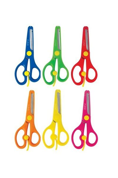 Emrah Gültekin Protective Blunt Tip School Scissors 2Pcs Spring Children's School Scissors, Preschool and Primary School Sturdy Scissors