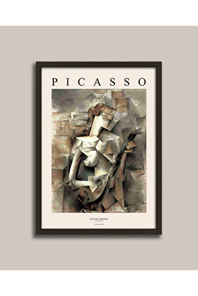 Vetro Design Picasso - Mandolinli Kız Ahşap Çerçeveli Tablo