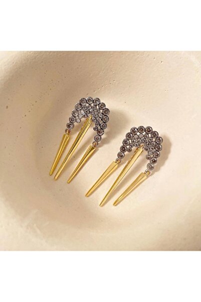 Vi store Çelik Çift Renk Marka Küpe