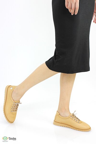 Mammamia Kadın Hakiki Deri Ortopedik Spor Tarz Oxfort Ayakkabı M25/YA-MARY