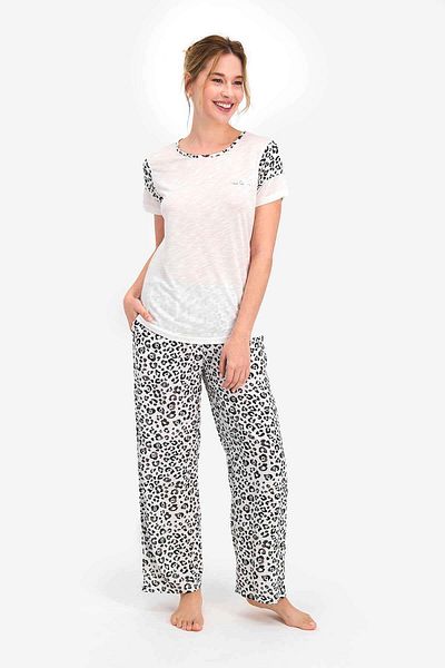 Pierre Cardin 7738 Γυναικεία Leopard Cream κοντομάνικη πιτζάμες