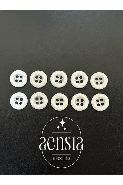 aensia قميص أبيض منقوش بالأحجار - زر 1.14 سم، عبوة من 10 أزرار